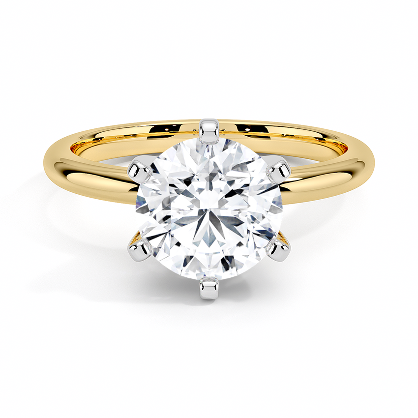 Classic Six-Prong Solitaire Ring in 18K White Gold
