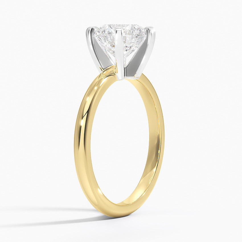 Classic Six-Prong Solitaire Ring in 18K White Gold