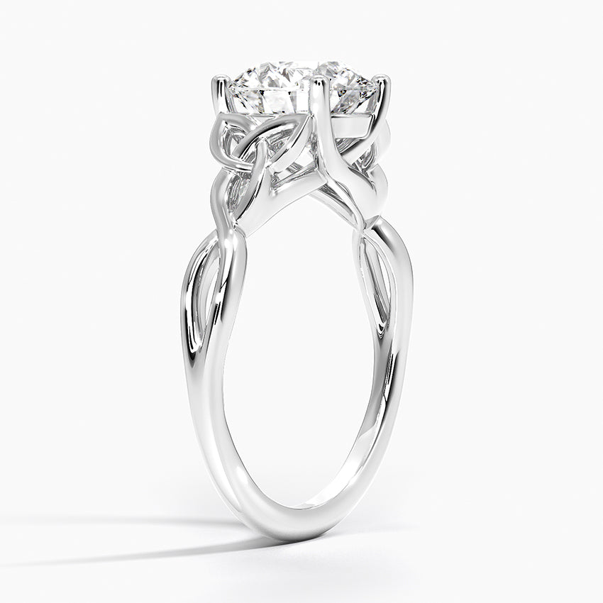 Celtic Love Knot Ring in 18K White Gold
