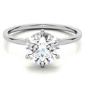 mingyugems 6 Claw Prong Round Petite Moissanite Solitaire Ring
