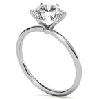 mingyugems 6 Claw Prong Round Petite Moissanite Solitaire Ring