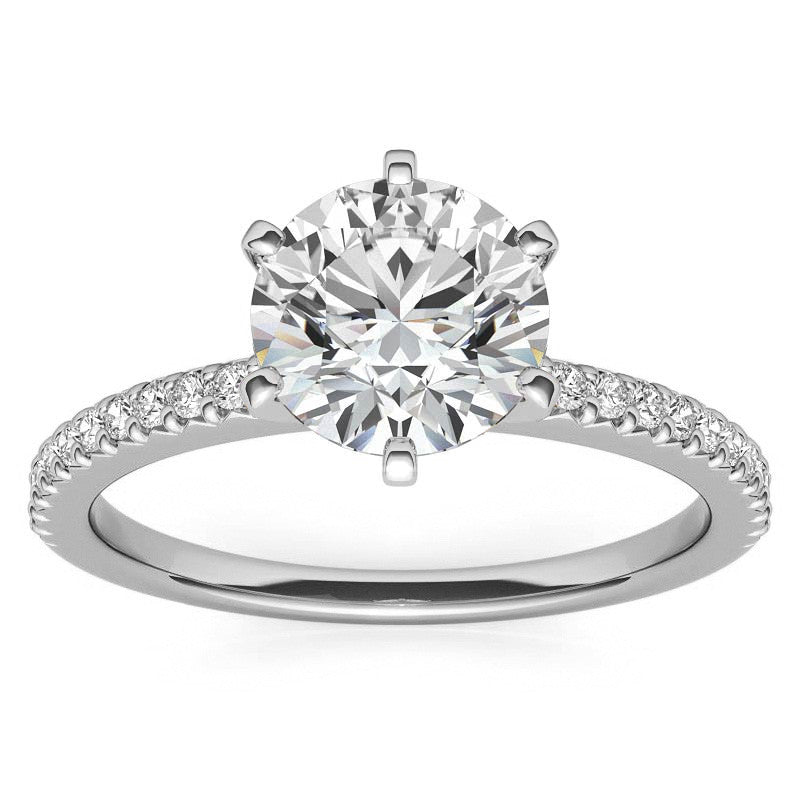 Round Brilliant Moissanite S925 Silver Engagement Ring