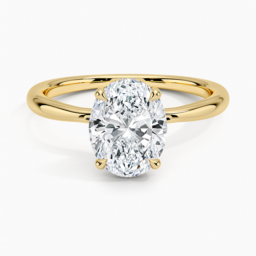 Hidden Halo Diamond Ring in 14K Yellow Gold