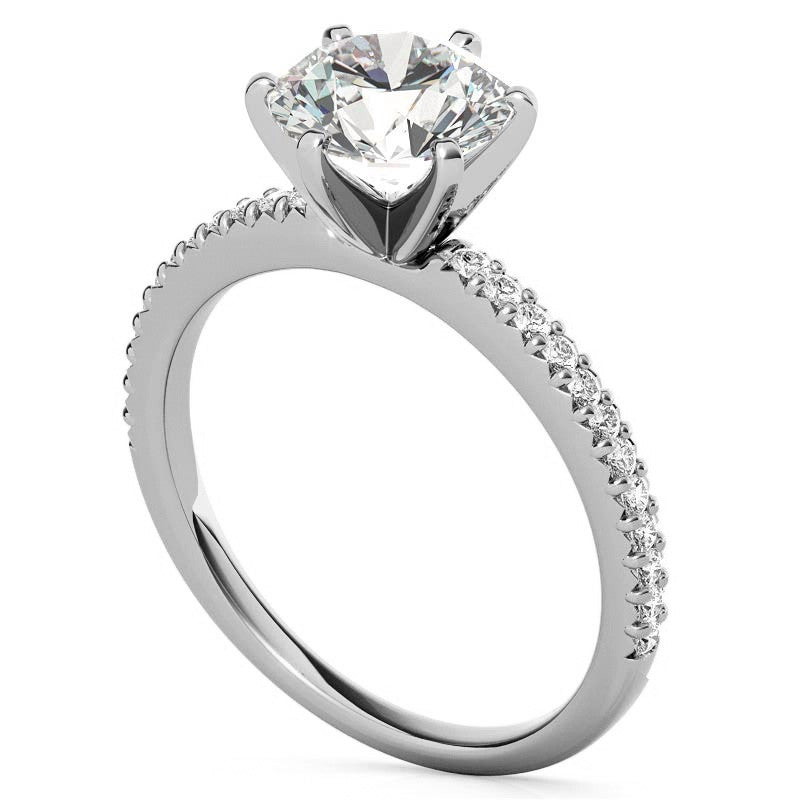Round Brilliant Moissanite S925 Silver Engagement Ring