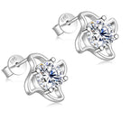 Moissanite Earrings 925 Sterling Silver Hypoallergenic D Color VVS1 Round Earring