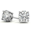 mingyugems 4 Prong S925 Silver Round Moissanite Basket Stud Earrings
