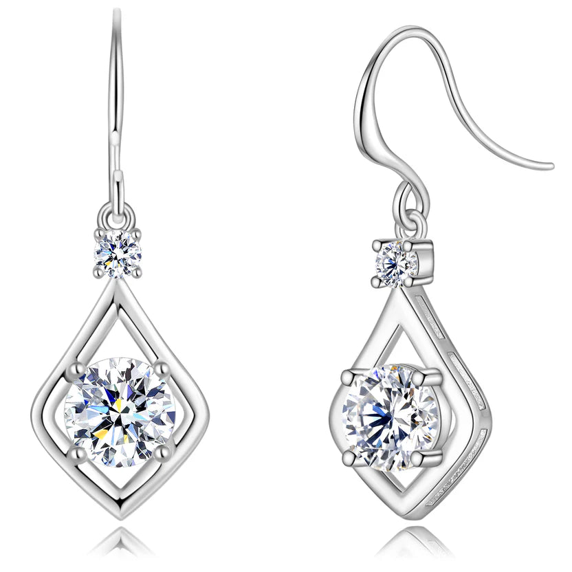 Dangle Earrings, 925 Silver Hypoallergenic Earrings