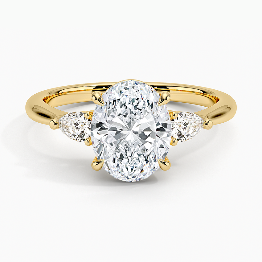 Three Stone Diamond Ring in 14K Yellow Gold