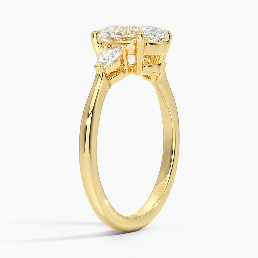Three Stone Diamond Ring in 14K Yellow Gold