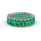 5x3 mm Emerald Cut Emerald Eternity Band