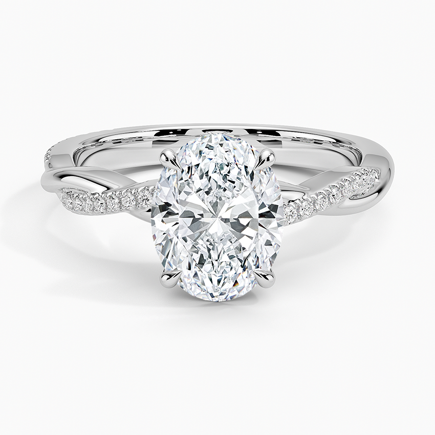 Petite Twisted Vine Diamond Ring (1/8 ct. tw.) in 18K White Gold