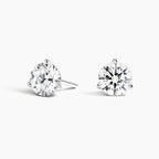 4CTW Round Martini Lab Diamond Stud Earrings in 18K White Gold