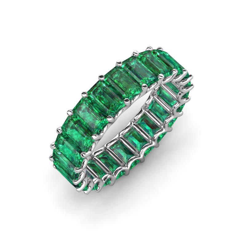 5x3 mm Emerald Cut Emerald Eternity Band