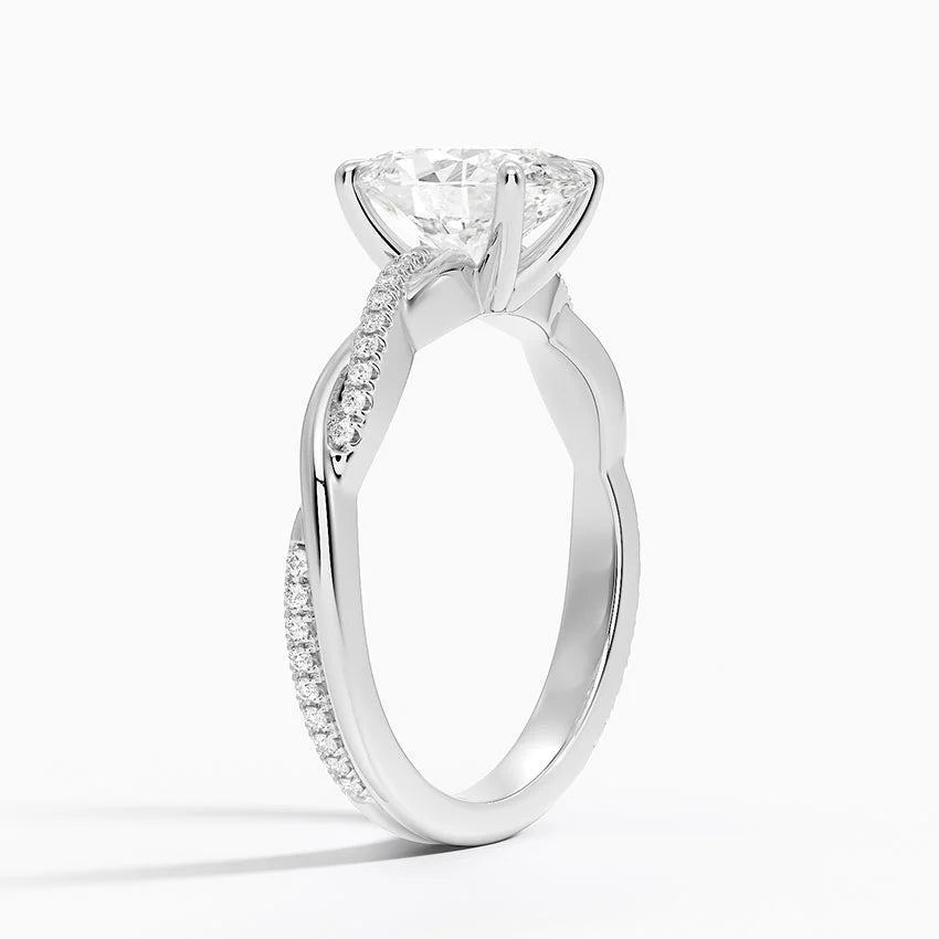 Petite Twisted Vine Diamond Ring (1/8 ct. tw.) in 18K White Gold