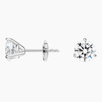 4CTW Round Martini Lab Diamond Stud Earrings in 18K White Gold