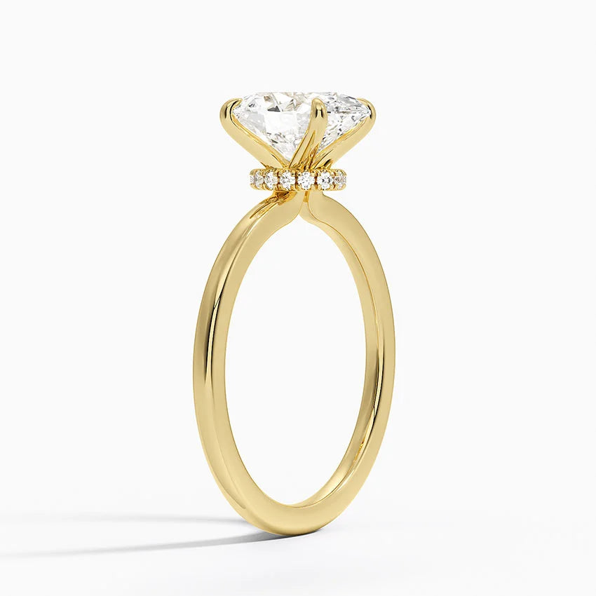 Secret Halo 1.5mm Diamond Ring in 14K Yellow Gold