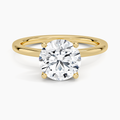 Round 1ct D VS1 IGI Hidden Halo Diamond Ring in 18K Yellow Gold
