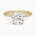 Round 1ct D VS1 IGI Hidden Halo Diamond Ring in 18K Yellow Gold