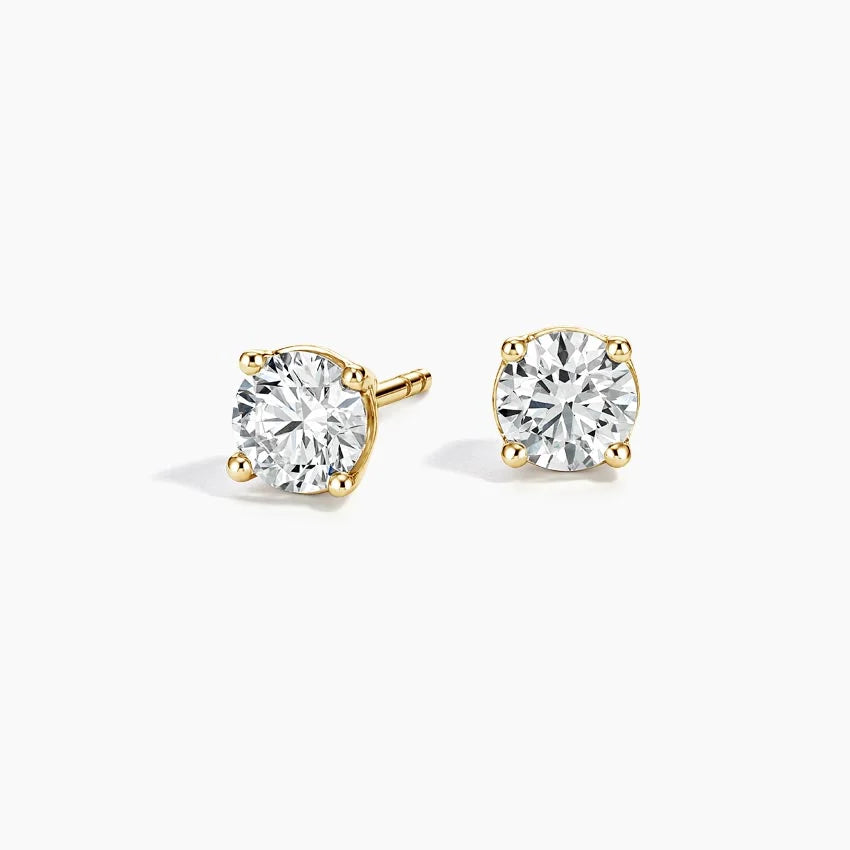 Round Cut Lab Diamond Stud Earrings (1 ct. tw.) in 18K Yellow Gold