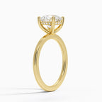 Round 1ct D VS1 IGI Hidden Halo Diamond Ring in 18K Yellow Gold