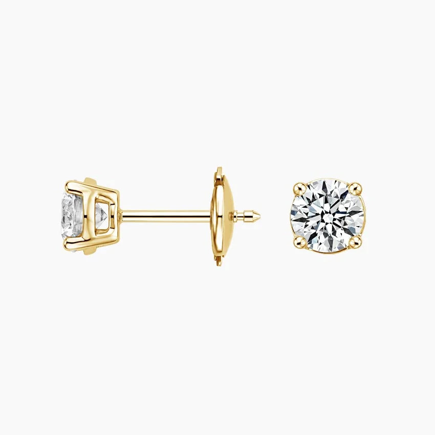 Round Cut Lab Diamond Stud Earrings (1 ct. tw.) in 18K Yellow Gold