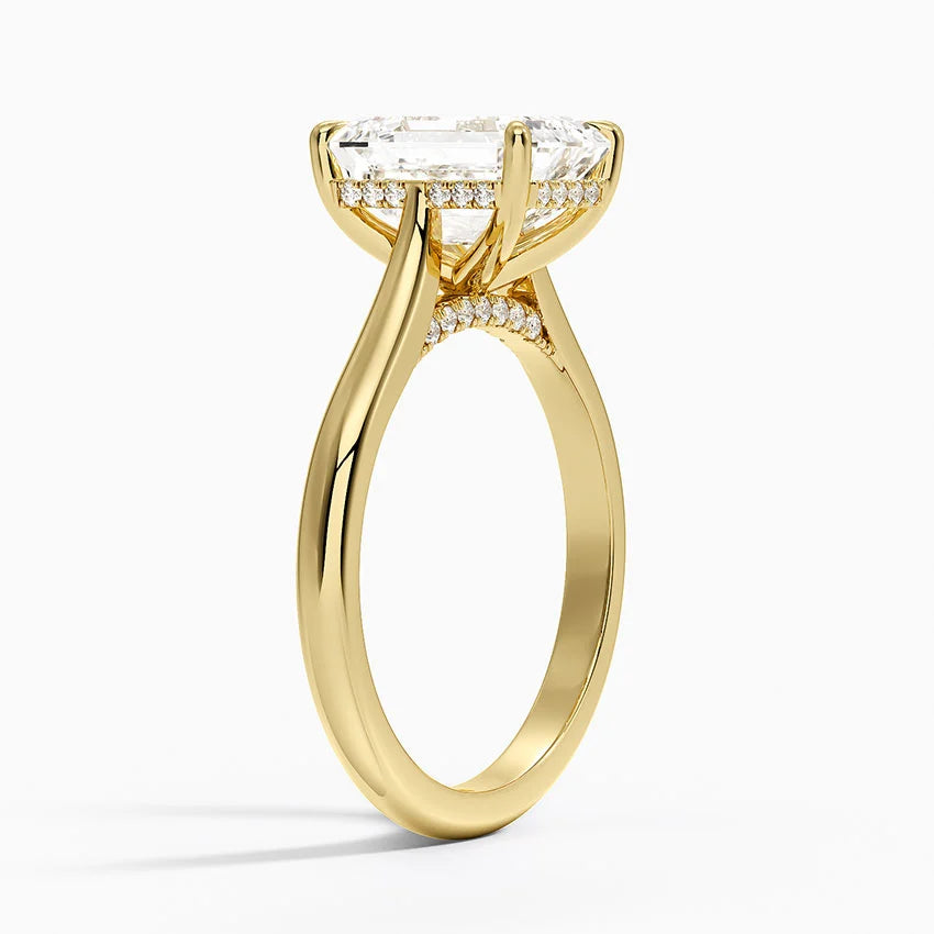 1ct Emerald Lab Diamond Ring in 18K Yellow Gold