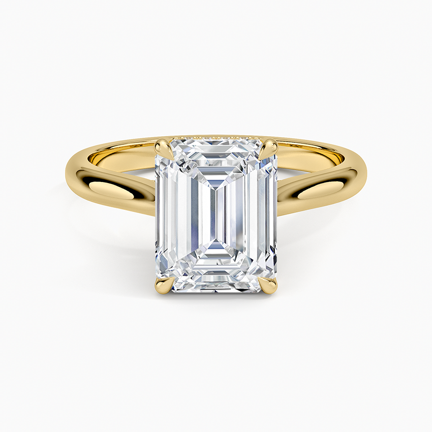 1ct Emerald Lab Diamond Ring in 18K Yellow Gold
