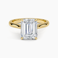 1ct Emerald Lab Diamond Ring in 18K Yellow Gold
