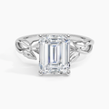 Budding Willow Solitaire Ring in 14K White Gold