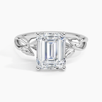 Budding Willow Solitaire Ring in 14K White Gold