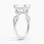 Budding Willow Solitaire Ring in 14K White Gold
