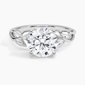 Budding Willow Round cut 2ct Solitaire Ring in 18K White Gold