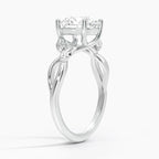 Budding Willow Round cut 2ct Solitaire Ring in 18K White Gold