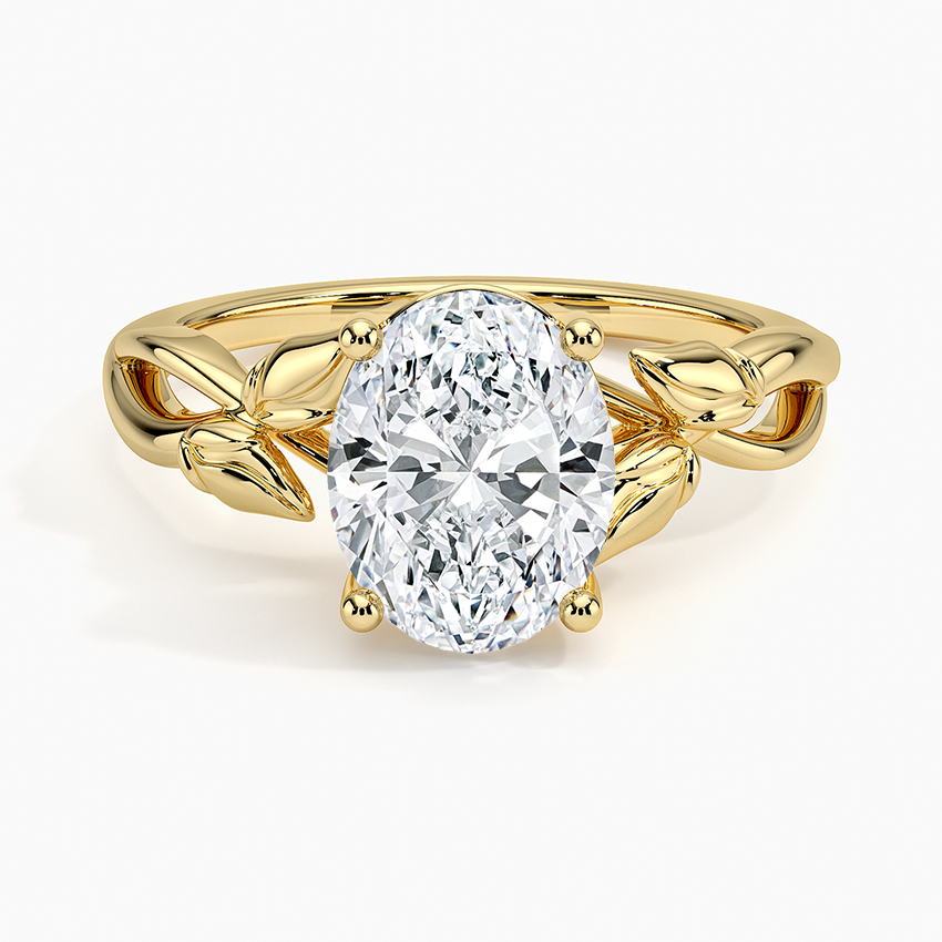 Budding Willow Oval 2ct Solitaire Ring in 18K Yellow Gold