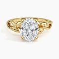 Budding Willow Oval 2ct Solitaire Ring in 18K Yellow Gold