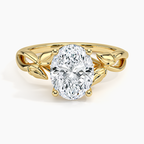 Budding Willow Oval 2ct Solitaire Ring in 18K Yellow Gold