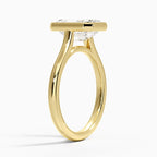 Emerald cut Bezel Ring in 18K Yellow Gold