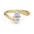 Marquise Cut lab grown diamond Solitaire Ring in 18K Yellow Gold
