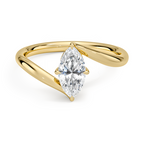 Marquise Cut lab grown diamond Solitaire Ring in 18K Yellow Gold