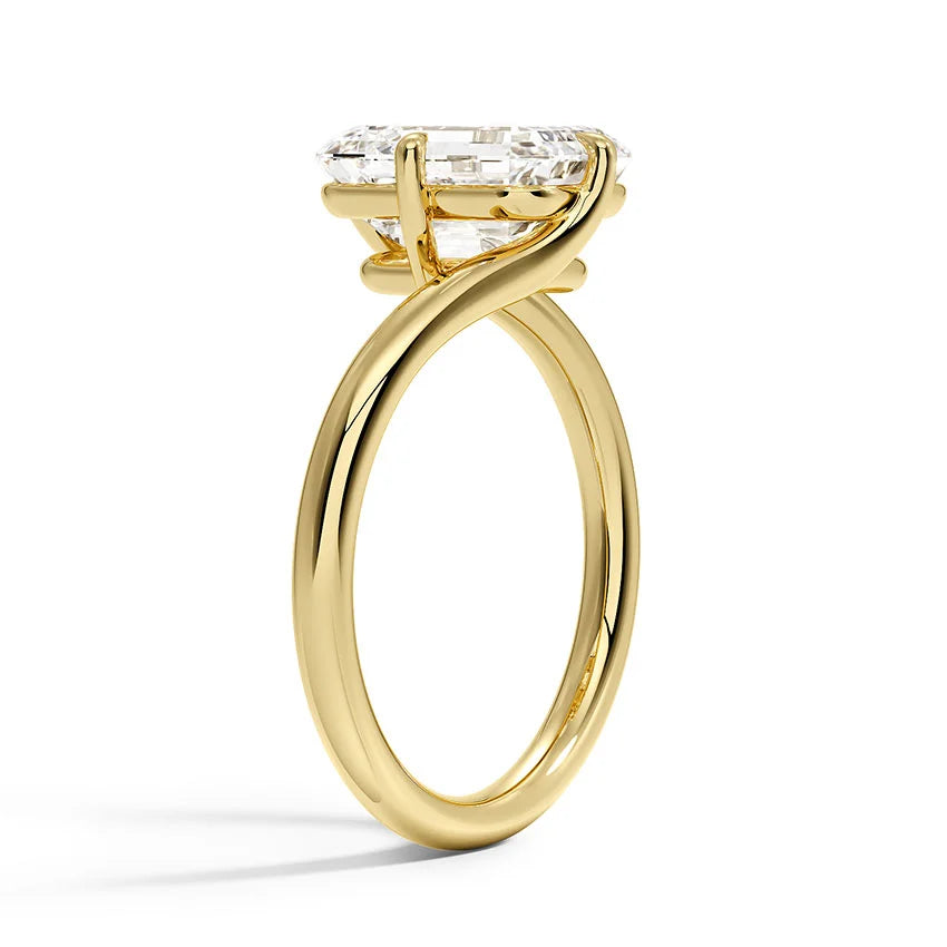 Marquise Cut lab grown diamond Solitaire Ring in 18K Yellow Gold