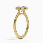 Oval Cut 1.5mm Bezel Ring in 18K Yellow Gold