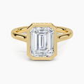 2 Carat Center Hidden Halo Diamond Ring in 18K Yellow Gold