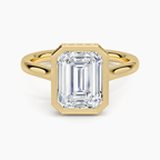 2 Carat Center Hidden Halo Diamond Ring in 18K Yellow Gold