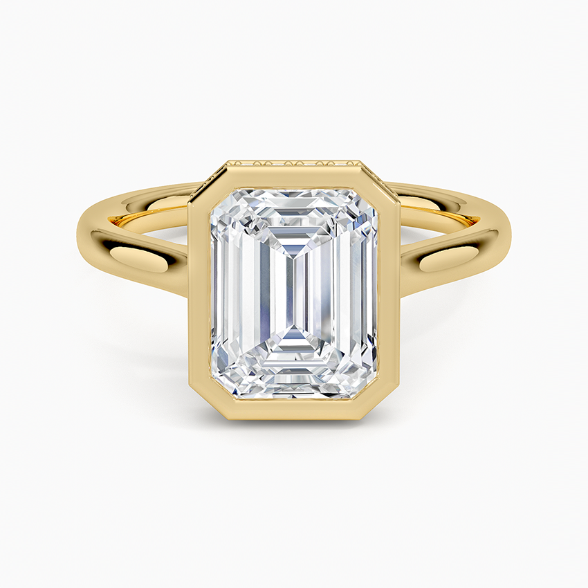 2 Carat Center Hidden Halo Diamond Ring in 18K Yellow Gold
