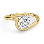 Pear Cut 2 Carat Solitaire Ring in 18K Yellow Gold