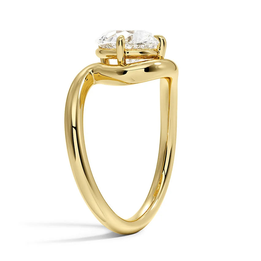 Pear Cut 2 Carat Solitaire Ring in 18K Yellow Gold