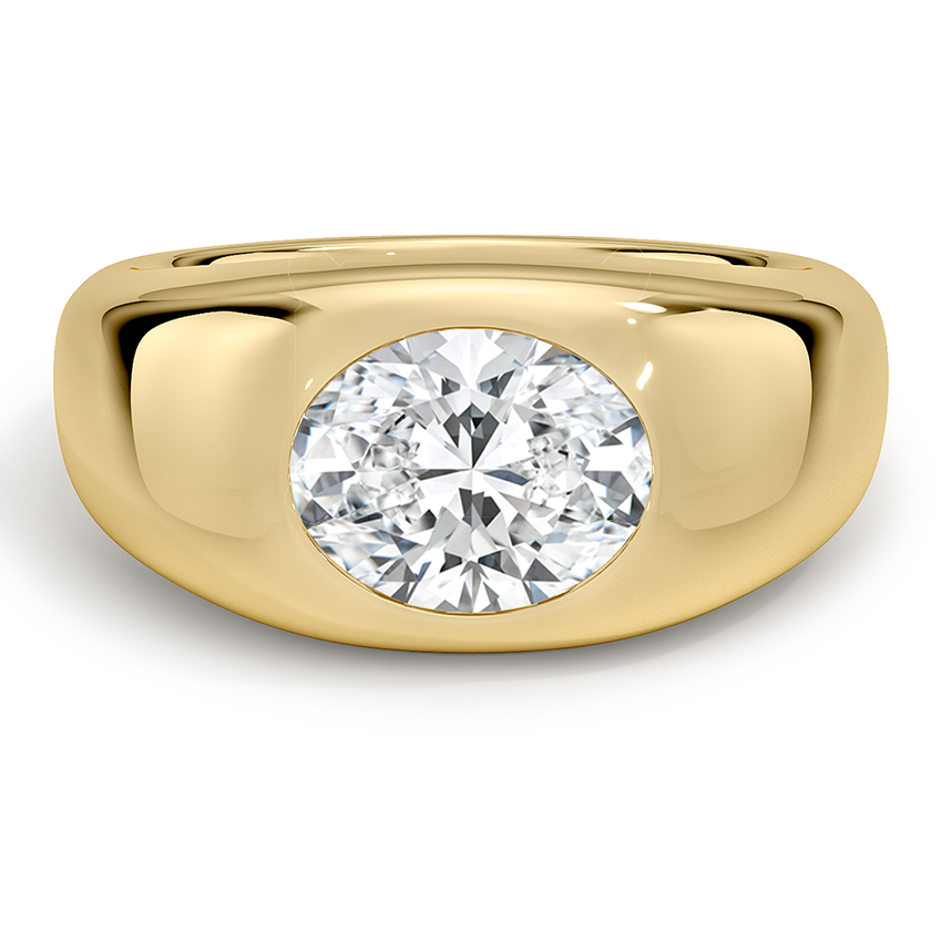 Sloane Flush Set Solitaire Dome Ring in 18K Yellow Gold