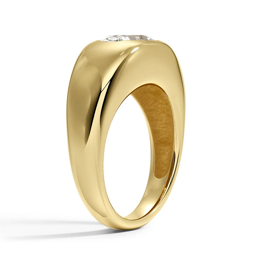 Sloane Flush Set Solitaire Dome Ring in 18K Yellow Gold