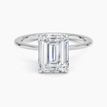 Petite Secret Halo Diamond Ring in Platinum