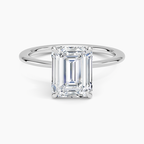 Petite Secret Halo Diamond Ring in Platinum